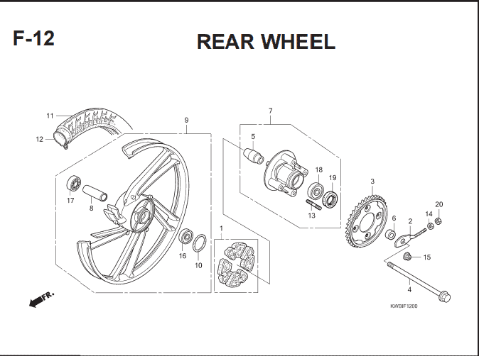 F-12 Rear Wheel – Katalog Suku Cadang Honda Blade 110