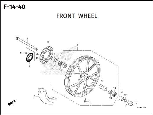 F-14-40 Front Wheel – Katalog Honda Super Cub 125