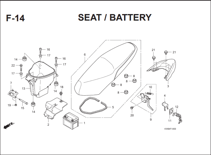 F-14 Seat Battery – Katalog Suku Cadang Honda Blade 110