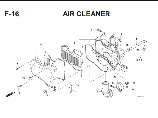 F-16 Air Cleaner – Katalog Suku Cadang Honda Blade 110