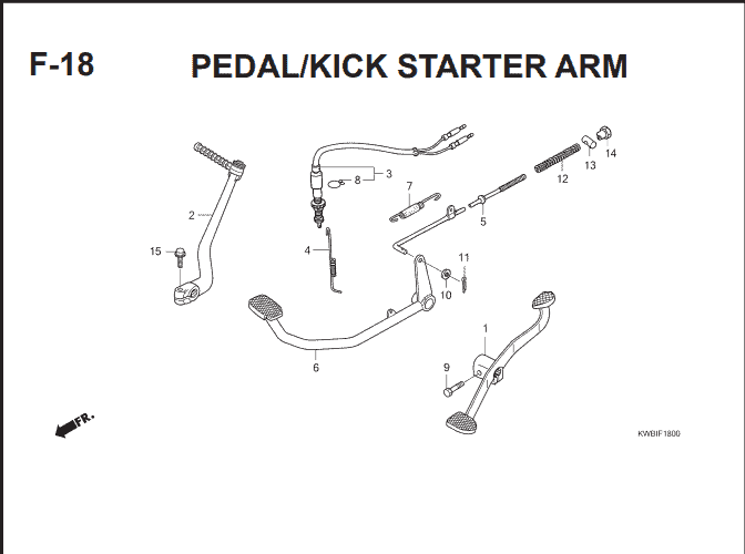 F-18 Pedal Kick Starter Arm – Katalog Suku Cadang Honda Blade 110