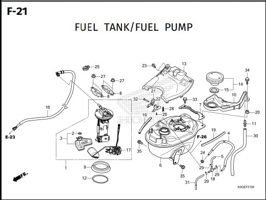 F-21 Fuel Tank Fuel Pump – Katalog Honda Super Cub 125