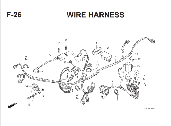 F-26 Wire Harness – Katalog Suku Cadang Honda Blade 110