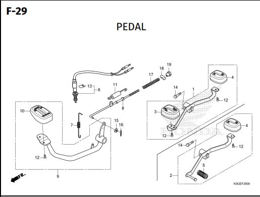 F-29 Pedal – Katalog Honda Super Cub 125