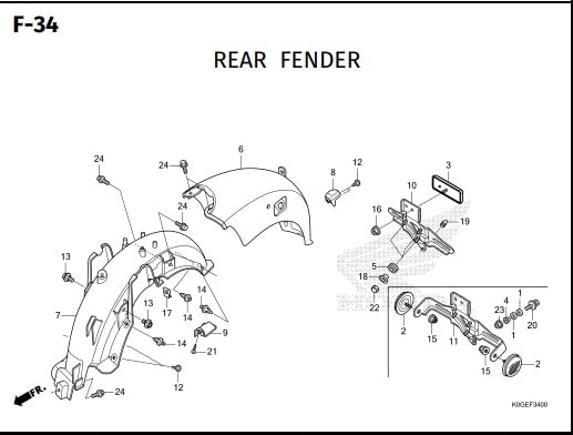 F-34 Rear Fender – Katalog Honda Super Cub 125