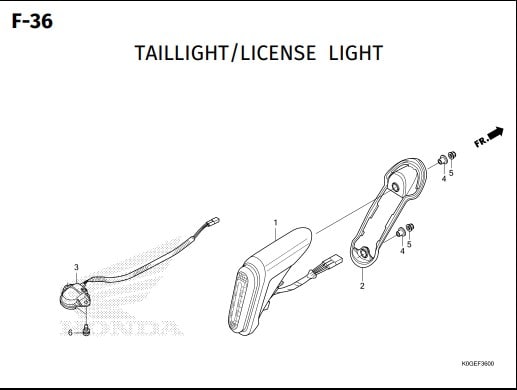 F-36 Taillight License Light – Katalog Honda Super Cub 125