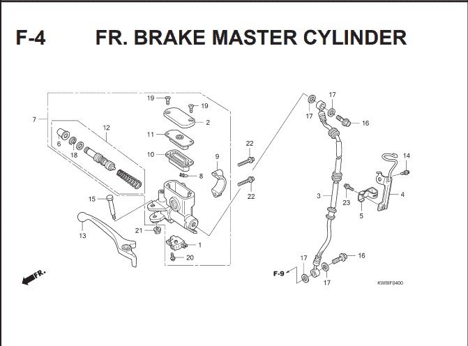 F-4 Fr Brake Master Cylinder – Katalog Suku Cadang Honda Blade 110