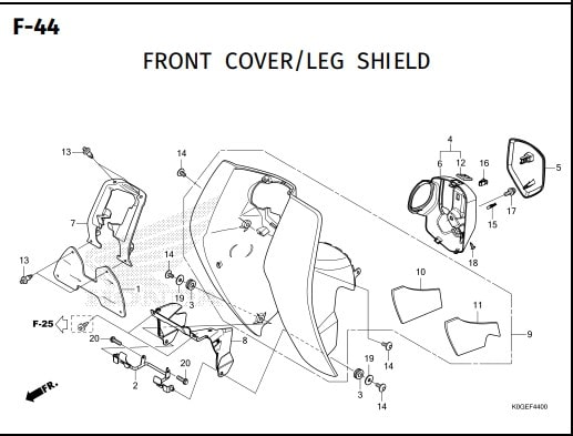 F-44 Front Cover Leg Shield