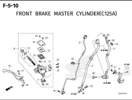 F-5-10 Front Brake Master Cylinder – Katalog Honda Super Cub 125