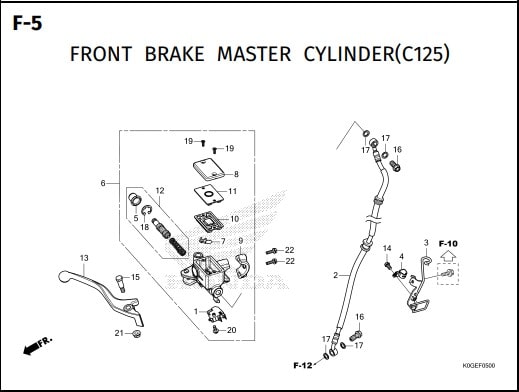 F-5 Front Brake Master Cylinder