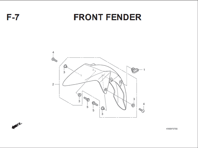 F-7 Front Fender – Katalog Suku Cadang Honda Blade 110