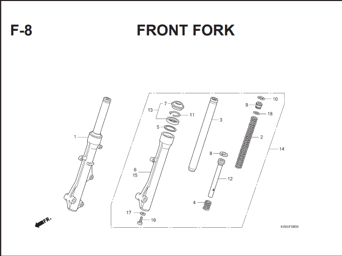 F-8 Front Fork – Katalog Suku Cadang Honda Blade 110