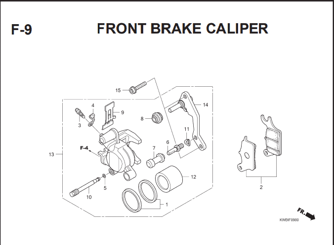 F-9 Front Brake Caliper – Katalog Suku Cadang Honda Blade 110