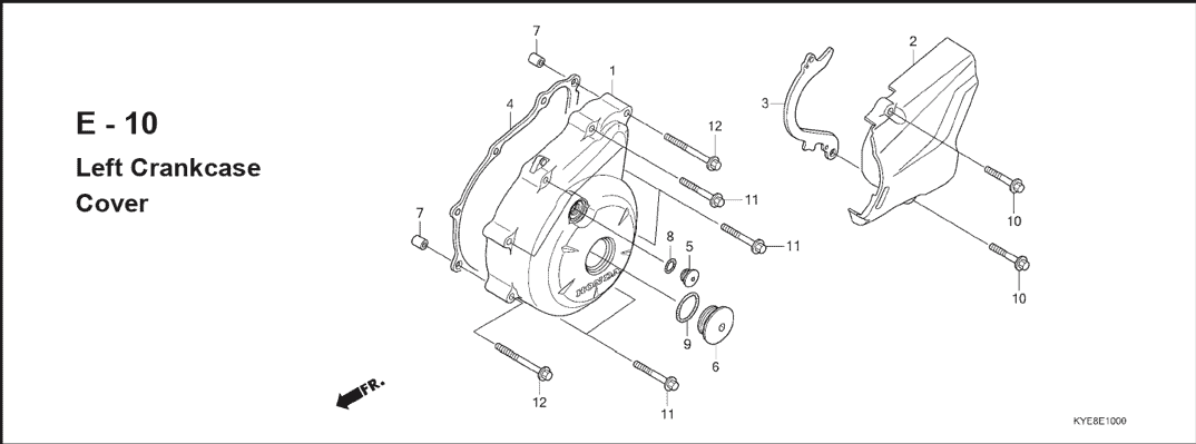 E-10 Left Crankcase Cover