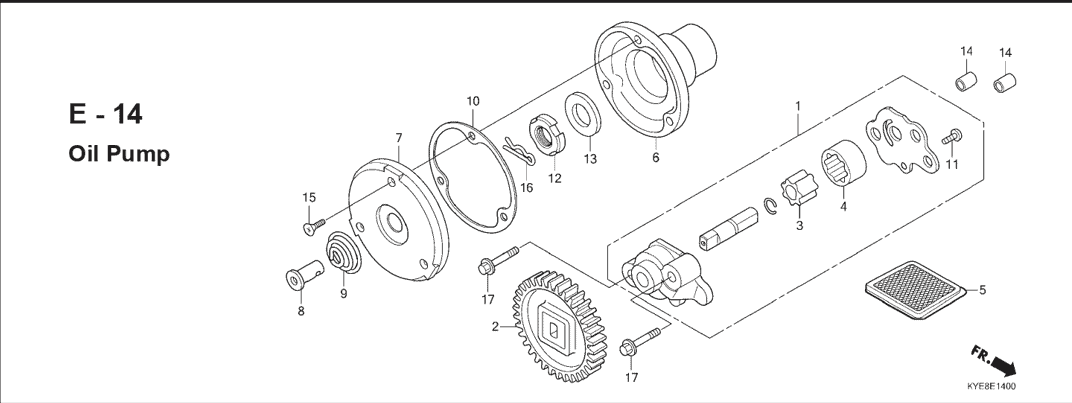 E-14 Oil Pump – Katalog Suku Cadang Honda New Mega Pro Carbu KYE