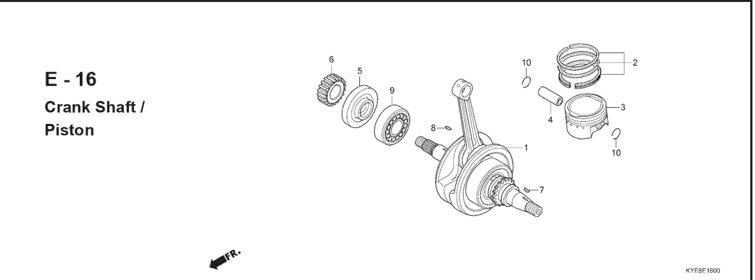 E-16 Cranksaft Piston – Katalog Suku Cadang Honda New Mega Pro Carbu KYE