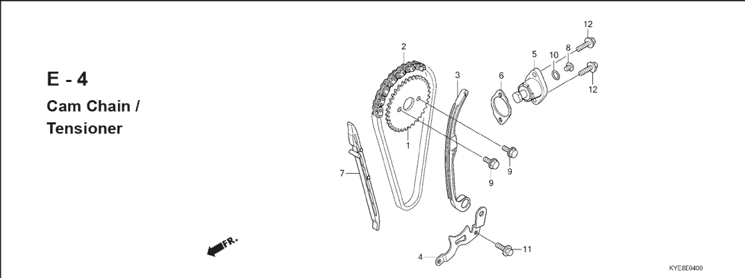 E-4 Cam Chain Tensioner – Katalog Suku Cadang Honda New Mega Pro Carbu KYE