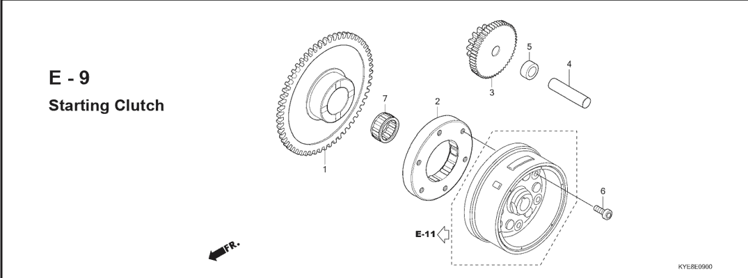 E-9 Starting Clutch – Katalog Suku Cadang Honda New Mega Pro Carbu KYE
