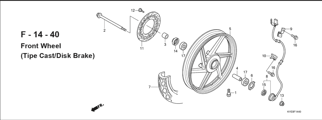 F-14-40 Front Wheel Tipe Caswheel Disk Brake