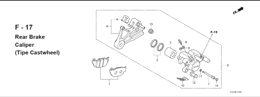 F-17 Rear Brake Kaliper Tipe Disk Brake