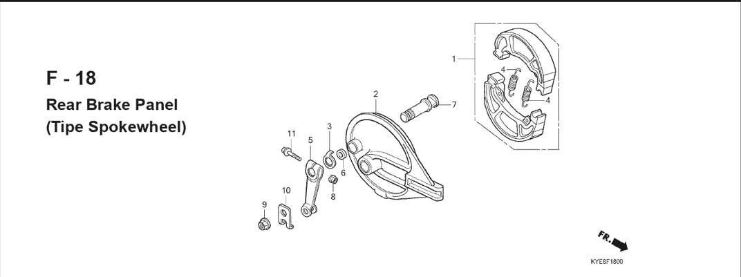 F-18 Rear Brake Panel Tipe spoke Wheel – Katalog Suku Cadang Honda New Mega Pro Carbu KYE