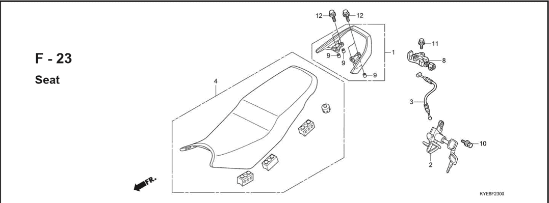 F-23 Seat – Katalog Suku Cadang Honda New Mega Pro Carbu KYE