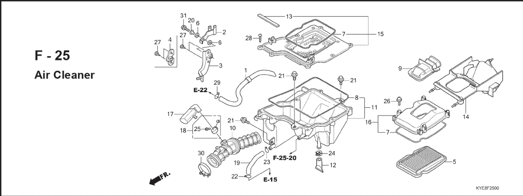F-25 Air Cleaner – Katalog Suku Cadang Honda New Mega Pro Carbu KYE