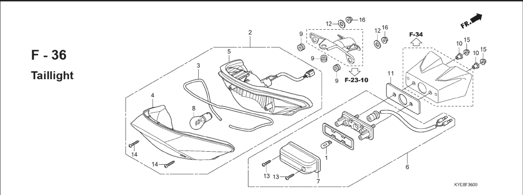 F-36 Taillight – Katalog Suku Cadang Honda New Mega Pro Carbu KYE