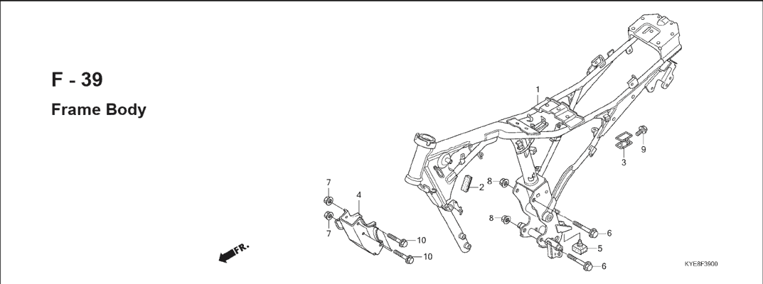 F-39 Frame Body – Katalog Suku Cadang Honda New Mega Pro Carbu KYE