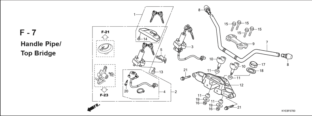 F-7 Bandle Pipe Top Bridge – Katalog Suku Cadang Honda New Mega Pro Carbu KYE