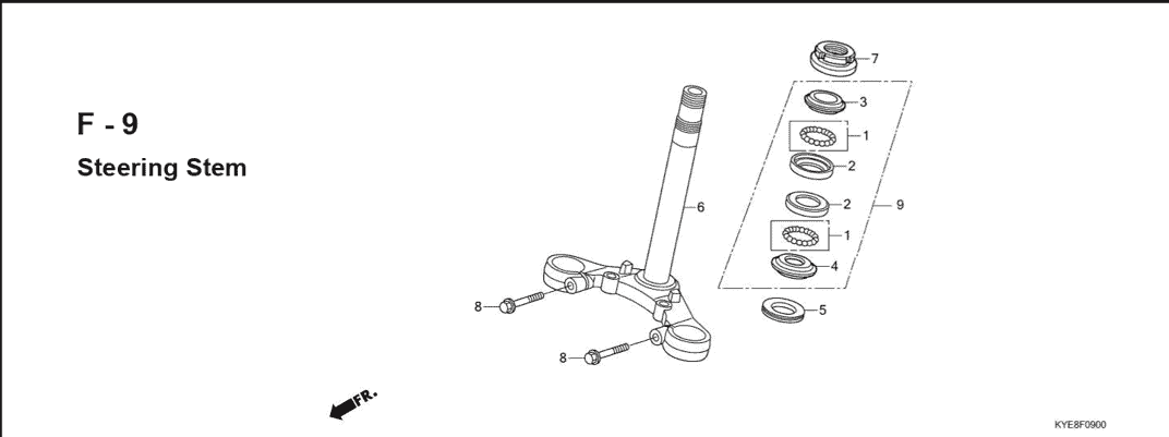 F-9 Steering Stem