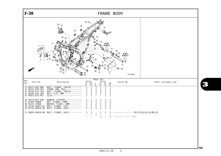 F-39 Frame Body - Katalog Suku Cadang Honda CRF 250 Rally - Harga ...