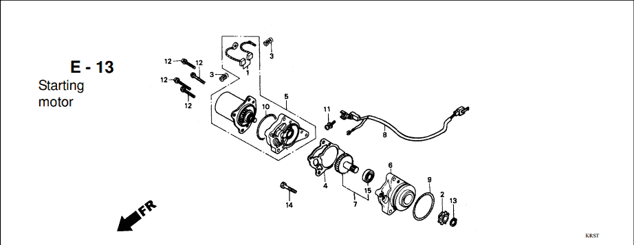 E-13 Starting Motor – Katalog Suku Cadang Honda Supra FIT New