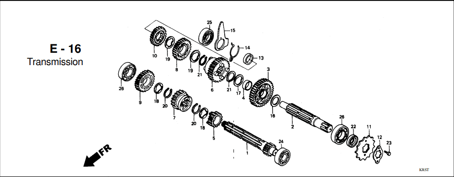 E-16 Transmission – Katalog Suku Cadang Honda Supra FIT New