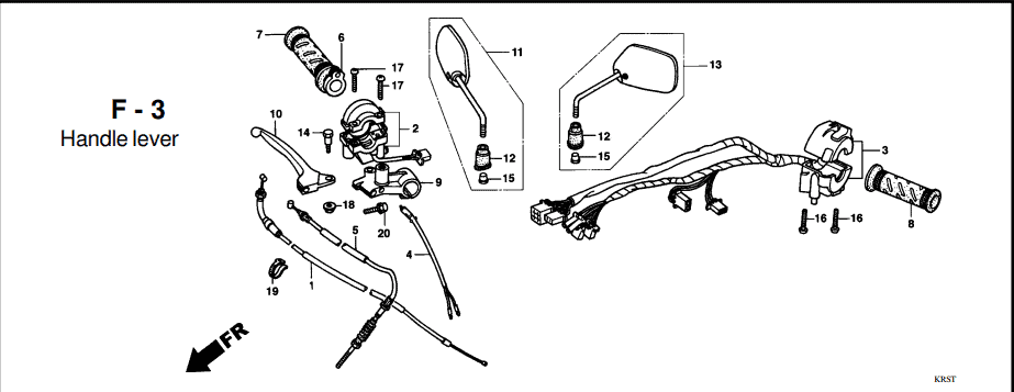 F-3 Handle Lever – Katalog Suku Cadang Honda Supra FIT New