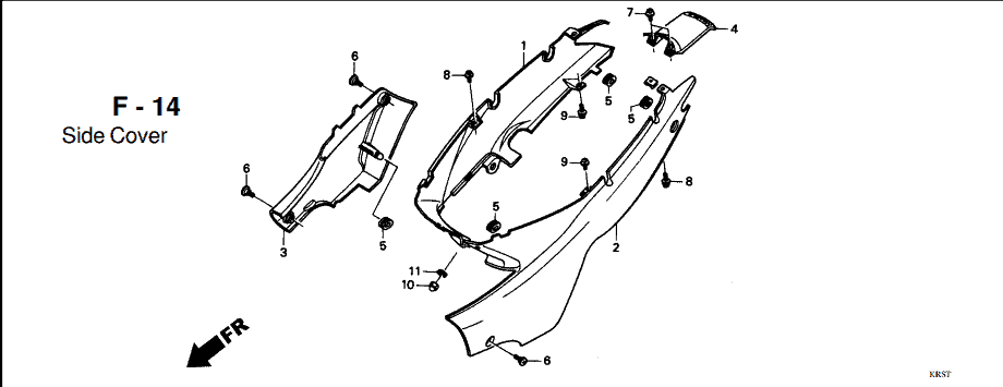 F-14 Side Cover – Katalog Suku Cadang Honda Supra FIT New