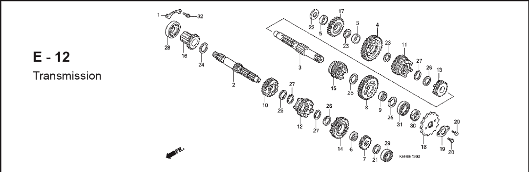 E-12 Transmission – Katalog Suku Cadang Honda Mega Pro KEH