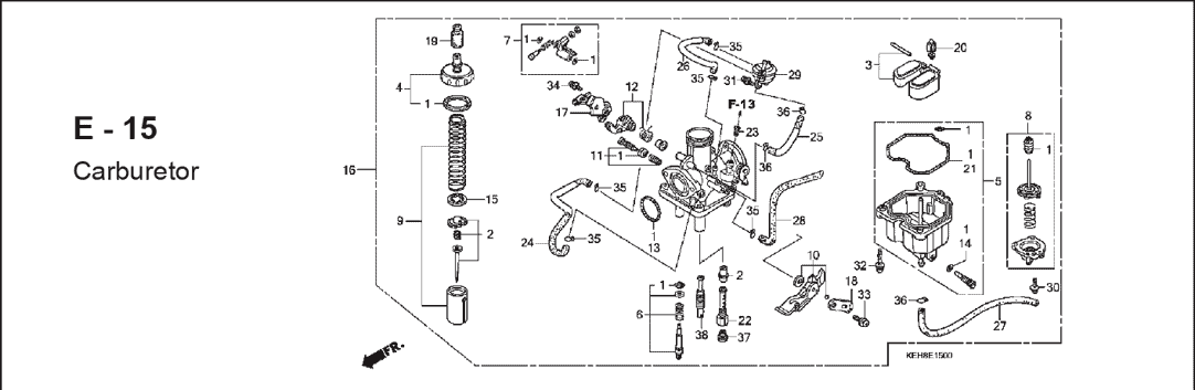 E-15 Carburetor – Katalog Suku Cadang Honda Mega Pro KEH