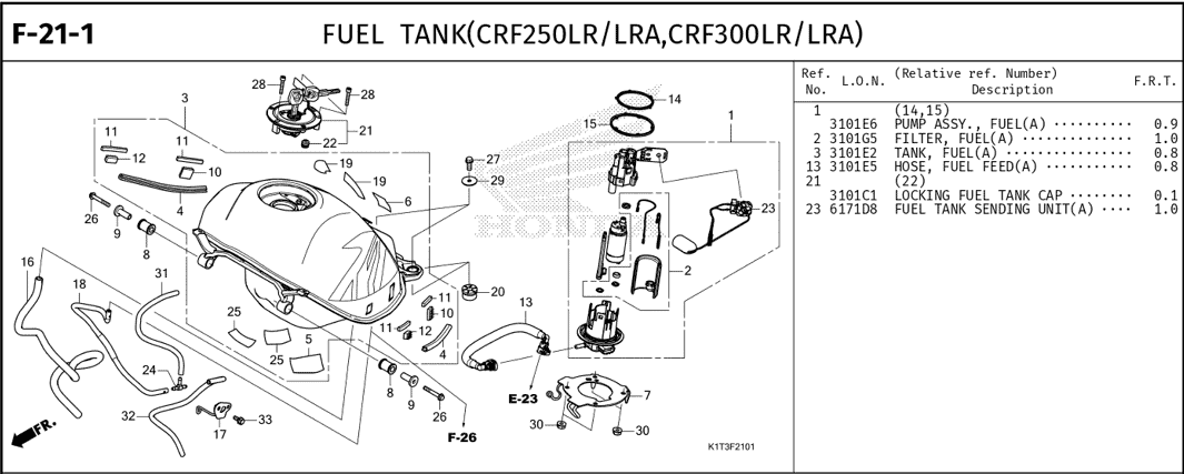 Katalog Suku Cadang Honda CRF 250 Rally