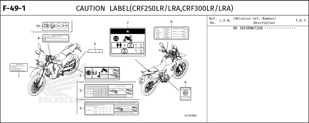 Katalog Suku Cadang Honda CRF 250 Rally