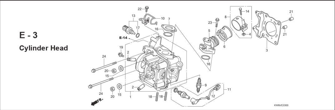E-3 Cylinder Head – Katalog Suku Cadang Honda PCX 125 KWN