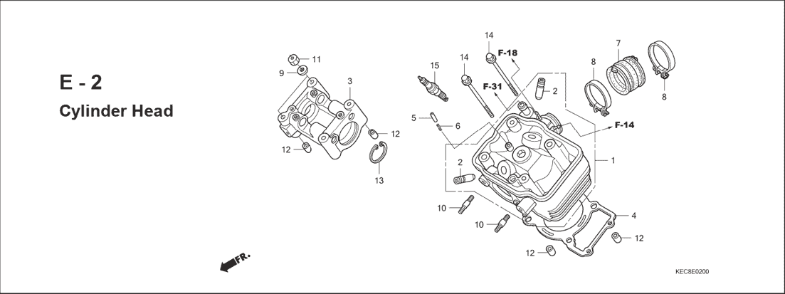 E-2 Cylider Head – Katalog Suku Cadang Honda CS1
