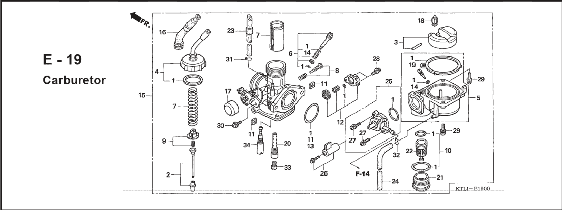 E-19 Carburetor – Katalog Suku Cadang Honda Revo 100