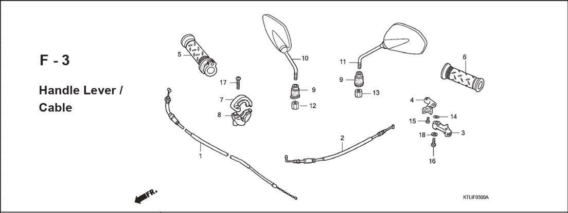 F-3 Handle Lever Cabel Mirror – Katalog Suku Cadang Honda Revo 100