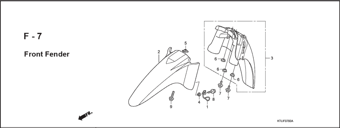 F-7 Front Fender – Katalog Suku Cadang Honda Revo 100