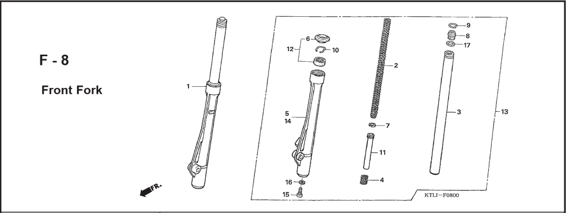 F-8 Front Fork – Katalog Suku Cadang Honda Revo 100