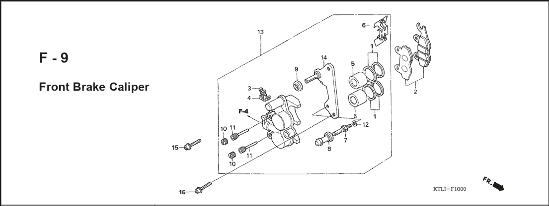 F-9 Front Brake Caliper – Katalog Suku Cadang Honda Revo 100