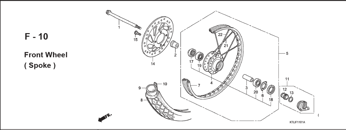 F-10 Front Wheel Spoke – Katalog Suku Cadang Honda Revo 100