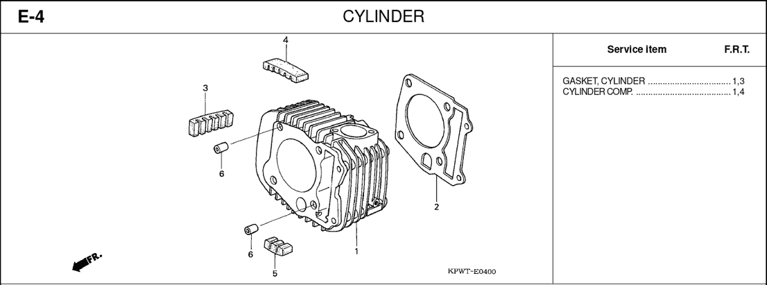 E-4 Cylinder – Katalog Suku Cadang Honda Kirana