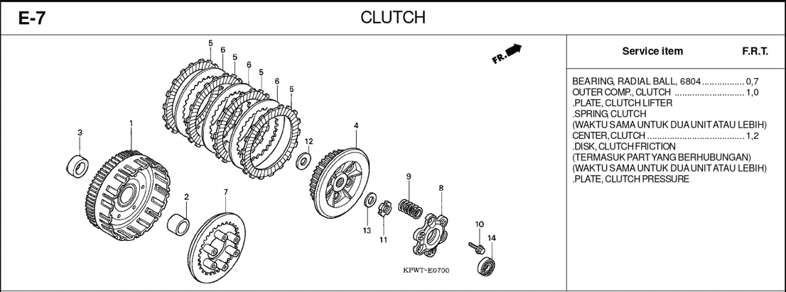 E-7 Clutch – Katalog Suku Cadang Honda Kirana